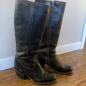 Bed Stu tall black, distressed boots